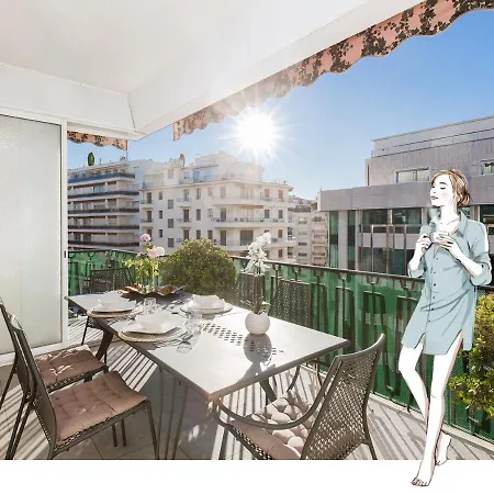 Mariott Area: Sunny 2 Beds /2 Baths 公寓 戛纳